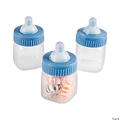 Pastel Blue Baby Bottle Favor Containers - 12 Pc.