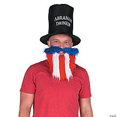 Patriotic Abe Lincoln Hat with Beard