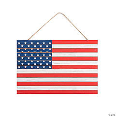 Patriotic American Flag Slat Sign