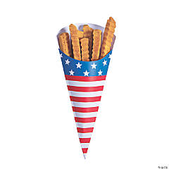 Patriotic French Fry Holder Treat Bags - 12 Pc.