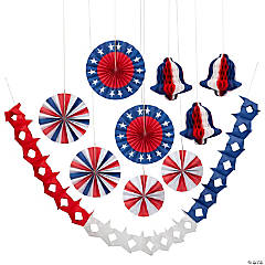 Patriotic Hanging Decoration Kit - 10 Pc.