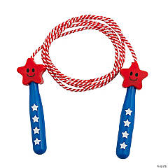Patriotic Jump Ropes with Star-Shaped Handles - 12 Pc.