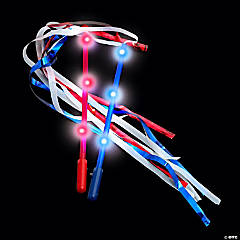 Patriotic Light-Up Ribbon Wands - 12 Pc.