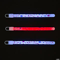 Patriotic Print Glow Sticks - 12 Pc.