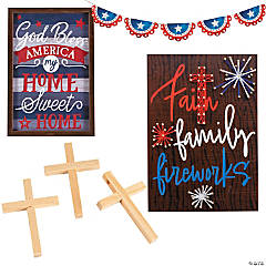 Patriotic Religious Craft & Decorating Kit Assortment - Makes 2