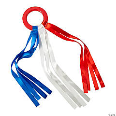 Patriotic Ribbon Hoop Wands - 12 Pc.