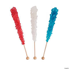 Patriotic Rock Candy Lollipops - 12 Pc.