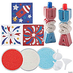 Patriotic Sand Art Craft Kit Assortment – Makes 24
