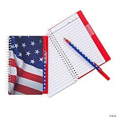 Patriotic Spiral Notebooks with Pens - 12 Pc.