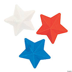 Patriotic Star Erasers - 24 Pc.