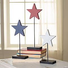Patriotic Star Pedestal Tabletop Decorations - 3 Pc.