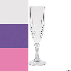 Patterned Plastic Champagne Flutes - 12 Ct.