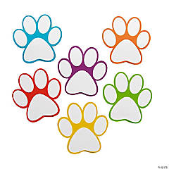 Whaline 48Pcs Paw Print Cutouts Dog Paw Print Shape Cut-Outs Back to School  Colorful Paw Cut Outs Bulletin Border Decor with Glue Point for Pet Party