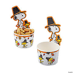 Peanuts<sup>®</sup> Thanksgiving Snoopy-Shaped Disposable Paper Snack Cups - 12 Ct.