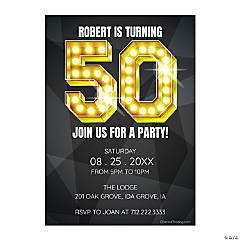 Personalized 50th Birthday Invitations - 10 Pc.