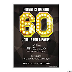 Personalized 60th Birthday Invitations - 10 Pc.