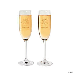 Personalized Adventure Wedding Glass Champagne Flutes - 2 Ct.