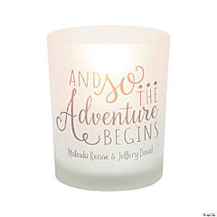 Personalized Adventure Wedding Votive Candle Holders - 12 Pc.
