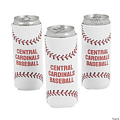 Personalized Baseball Slim Can Coolers - 12 Pc.