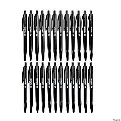 Personalized Black Retractable Pens - 24 Pc.
