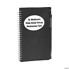 Personalized Black Spiral Notebooks with Pens - 12 Pc.
