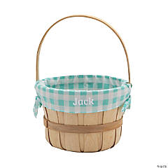 Personalized Blue Gingham Easter Basket