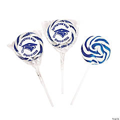 Personalized Blue Graduation Swirl Lollipops - 24 Pc.