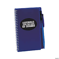 Personalized Blue Spiral Notebooks with Pens - 12 Pc.
