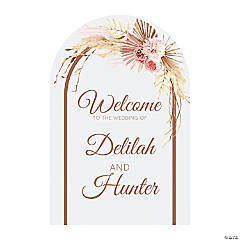 Personalized Boho Neutral Welcome Sign