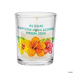 Personalized Bright Hibiscus Votive Candle Holders - 12 Pc.