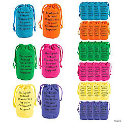 Personalized Bright Neon Canvas Drawstring Bags