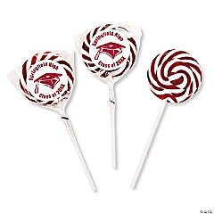 Personalized Burgundy Graduation Swirl Lollipops - 24 Pc.