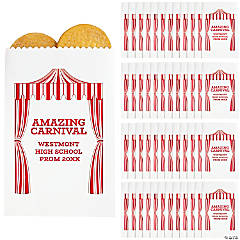 Personalized Carnival Paper Treat Bags - 50 Pc.