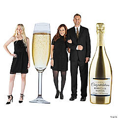Personalized Champagne Life-Size Cardboard Cutout Stand-Up Kit - 2 Pc.