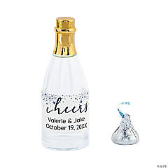 Personalized Cheers Champagne Bottle Favor Containers - 12 Pc.