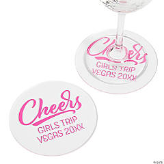 Personalized Cheers Round Acrylic Coasters - 12 Pc.