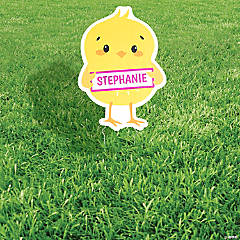 Personalized Chick-Shaped Yard Sign