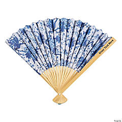 Personalized Chinoiserie Paper Hand Fans - 12 Pc.
