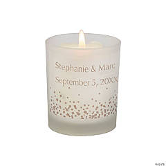 Personalized Confetti Dots Wedding Votive Candle Holders - 12 Pc.