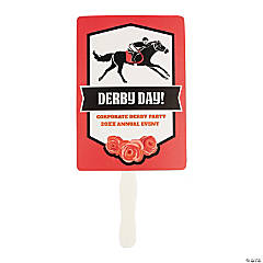 Personalized Derby Hand Fans - 12 Pc.