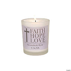 Personalized Faith, Hope, Love Votive Candle Holders - 12 Pc.
