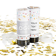 Personalized Full-Color Logo & Text Confetti Poppers - 12 Pc.