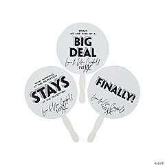 Personalized Funny Wedding Favor Hand Fans - 12 Pc.