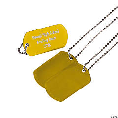Personalized Gold Dog Tag Necklaces - 12 Pc.