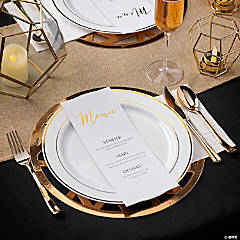 Personalized Gold Foil Menu & Charger Placemat Kit for 24