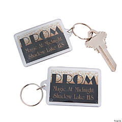 Personalized Gold Prom Keychains - 12 Pc.