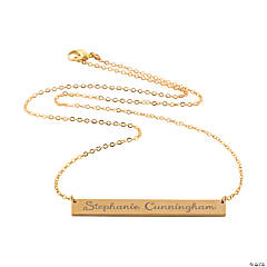 Personalized Goldtone Bar Necklace