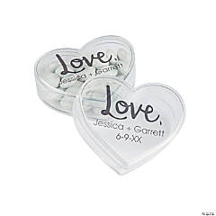 Personalized Heart-Shaped Containers - 24 Pc.