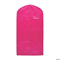 Personalized Hot Pink Garment Bag with Zipper