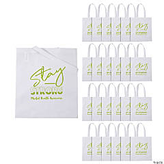 Personalized Large Stay Strong Awareness Ribbon Tote Bags